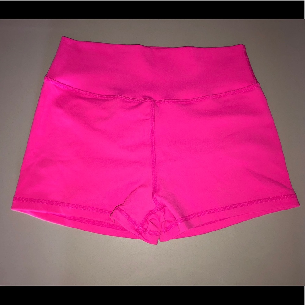Muscle Nation high waisted booty shorts neon pink